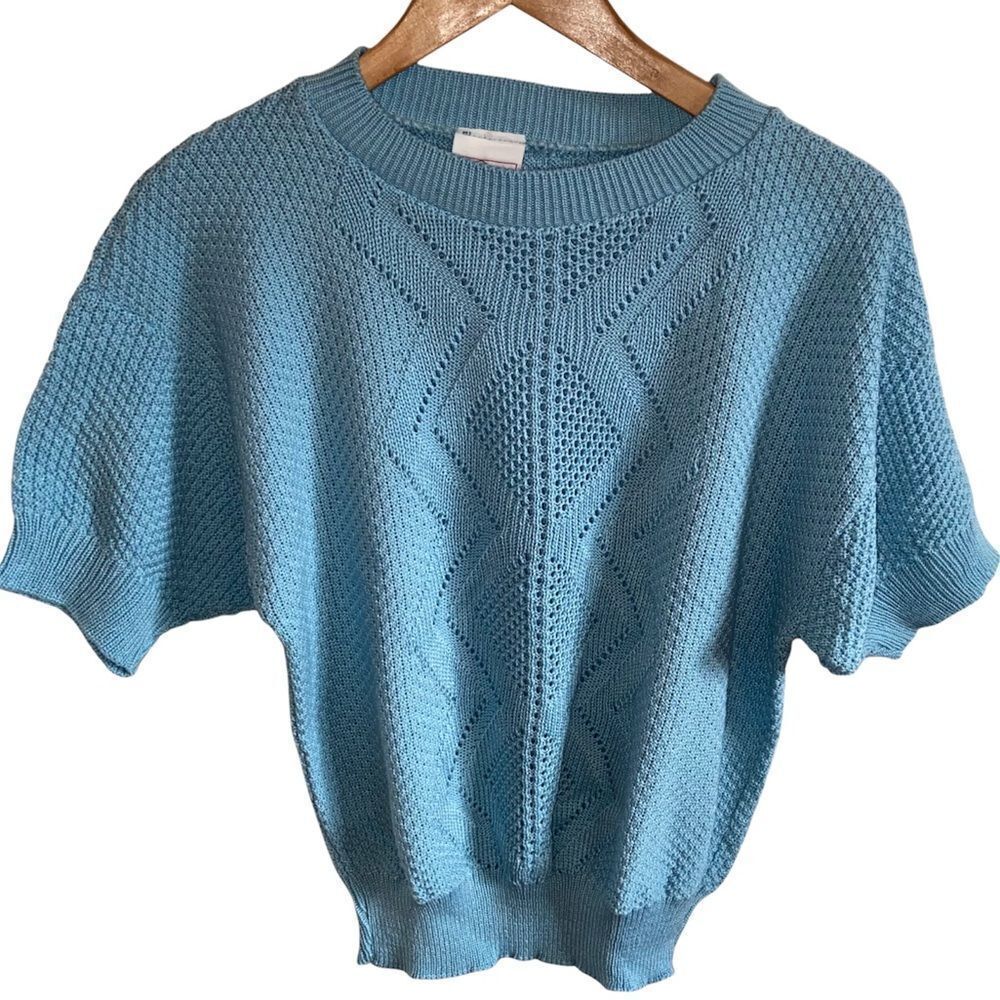 Vintage Haband for her blue sweater short sleeve